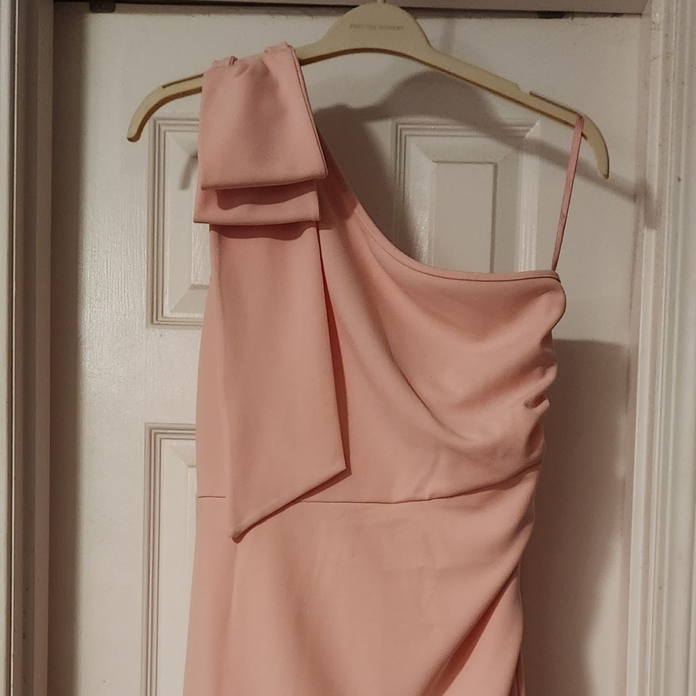 Pink One Shoulder Long Dress